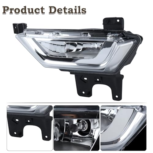 KAMDKI Left Driver Side Halogen Fog Light Compatible for 2021 2022 2023 Ford F-150 F150 Front Bumper Light W/Bulbs W/o Wiring Harness Driving Lamp Assembly LH FO2592258 19629000 3302061LAS - Image 3