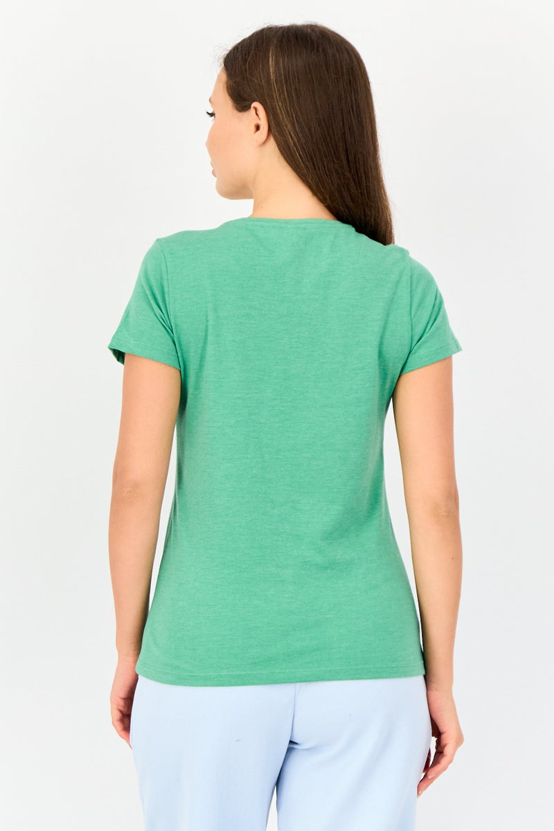 zivame Women Graphic Print Short Sleeve Pyjama Top, Green - Image 3