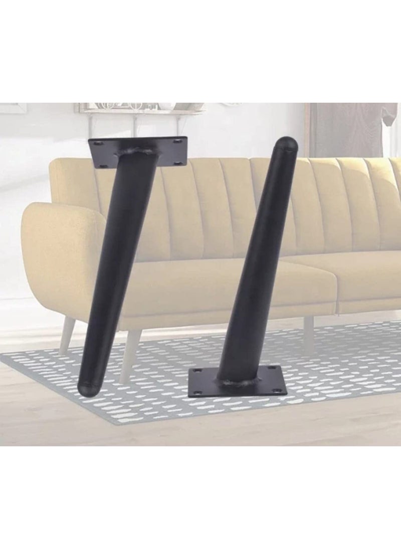Generic Krishna Sales Agency Metal Furniture Glossy Legs 4 Pcs Furniture Feet Modern Style Sofa Legs Heavy Duty Legs for Cabinet Cupboard Table Sofa Couch Chair Screw Included Black6 Inch  - Image 4