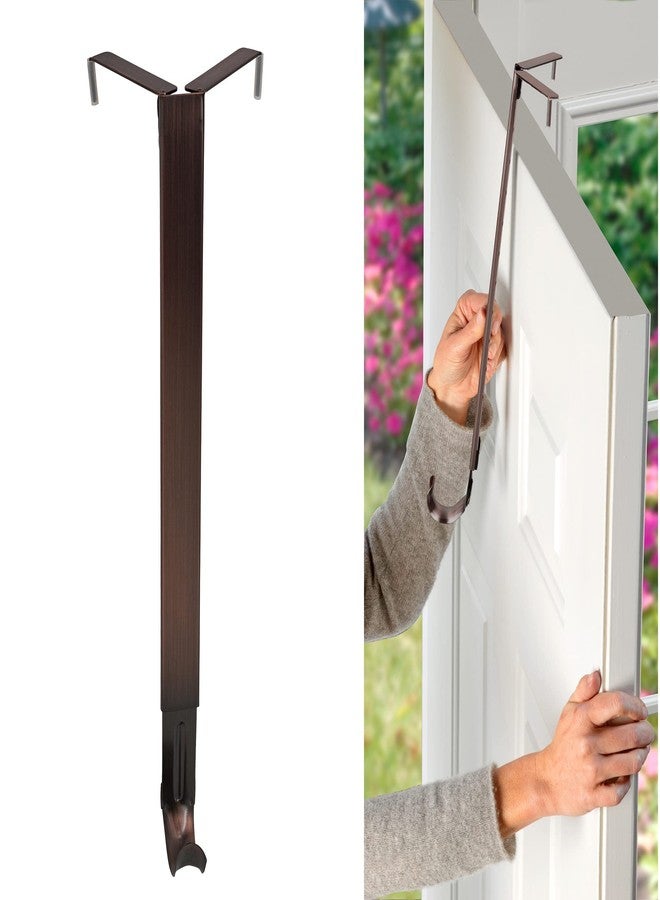 Haute Decor Adapt Adjustable Wreath Hanger, Top & Length Adjustable - Oil-Rubbed Bronze - Strong Metal Wreath Holder for Thick or Thin Doors - Image 1