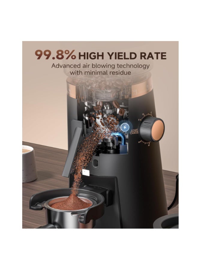 AMZCHEF Single Dose Coffee Grinder – 75 Stepless Settings, 40mm Conical Burrs, Anti-Static, Magnetic Low-Retention Outlet, Quiet DC Motor, Vacuum-Sealed Jar, LED Light, Home Espresso Grinder - Image 4