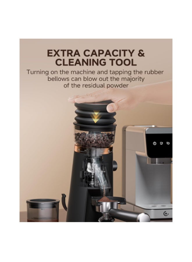 AMZCHEF Single Dose Coffee Grinder – 75 Stepless Settings, 40mm Conical Burrs, Anti-Static, Magnetic Low-Retention Outlet, Quiet DC Motor, Vacuum-Sealed Jar, LED Light, Home Espresso Grinder - Image 5