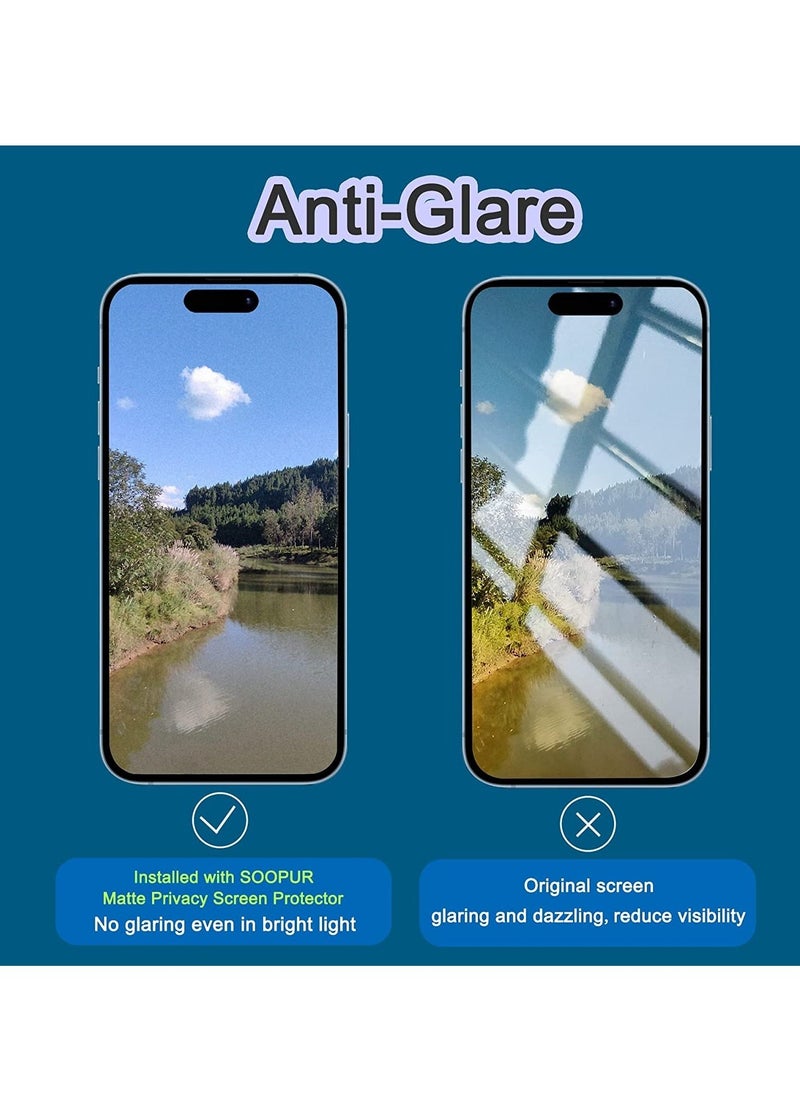 ELTRAZONE [2 Pack] Compatible with iPhone 14 Pro Max Matte Privacy Screen Protector, Anti-Glare Anti-Spy Scratch Resistant Tempered Glass Film 6.7", Smooth Feel, Anti-Fingerprints, Full Coverage - Image 3