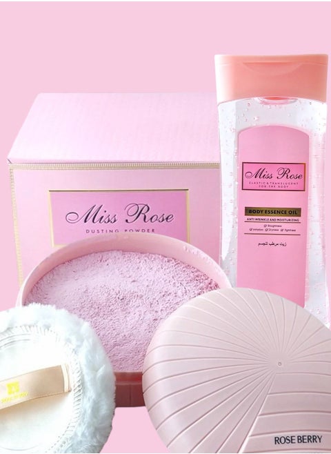 MISS ROSE DUSTING POWDER FOR THE BODY + BODY ESSENCE OIL