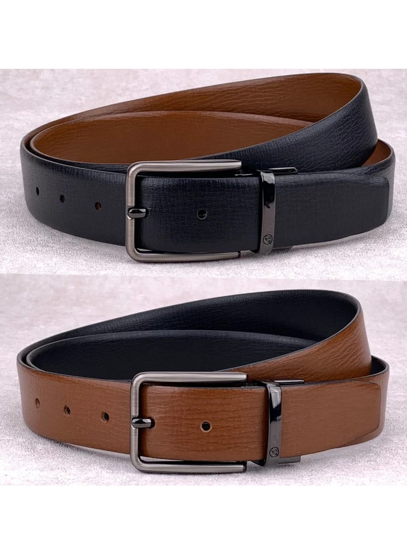 Classic Milano Classic Milano Spanish Genuine Leather Reversible Belt for Men, Premium Formal Leather Belt with Reversible Pin Buckle, Elegant Men's Belt for Business Wear, Office, Wedding and Special Occasions | 2 in 1 Belt (Pack of 1)