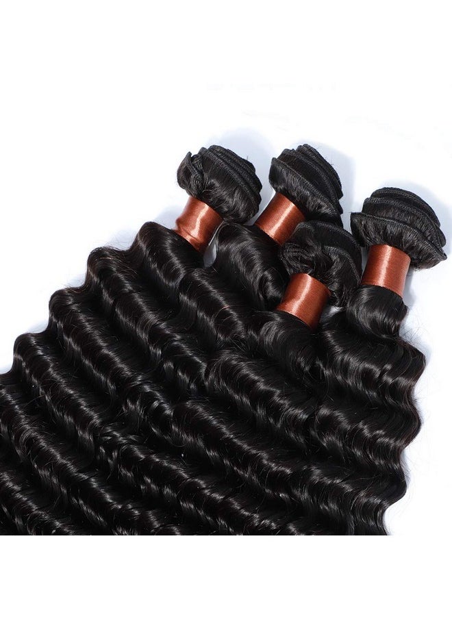 Angie Queen - Unprocessed Brazilian Virgin Hair Deep Wave 20 Inch One Bundle Virgin Human Hair Weave Extension Natural Black Color (100+ 5G) Pc (One Bundle) - Image 1