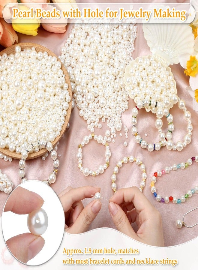 انزيوس مجموعة أنيزوس من 2205 قطعة من اللؤلؤ للأعمال اليدوية، خرز لؤلؤ صناعي بأحجام متنوعة، خرز لؤلؤ للخياطة، خرز لؤلؤ سائب بكميات كبيرة مع ثقوب لصنع المجوهرات، الأساور، القلائد، الشعر، الزينة، وملء المزهريات - Image 4