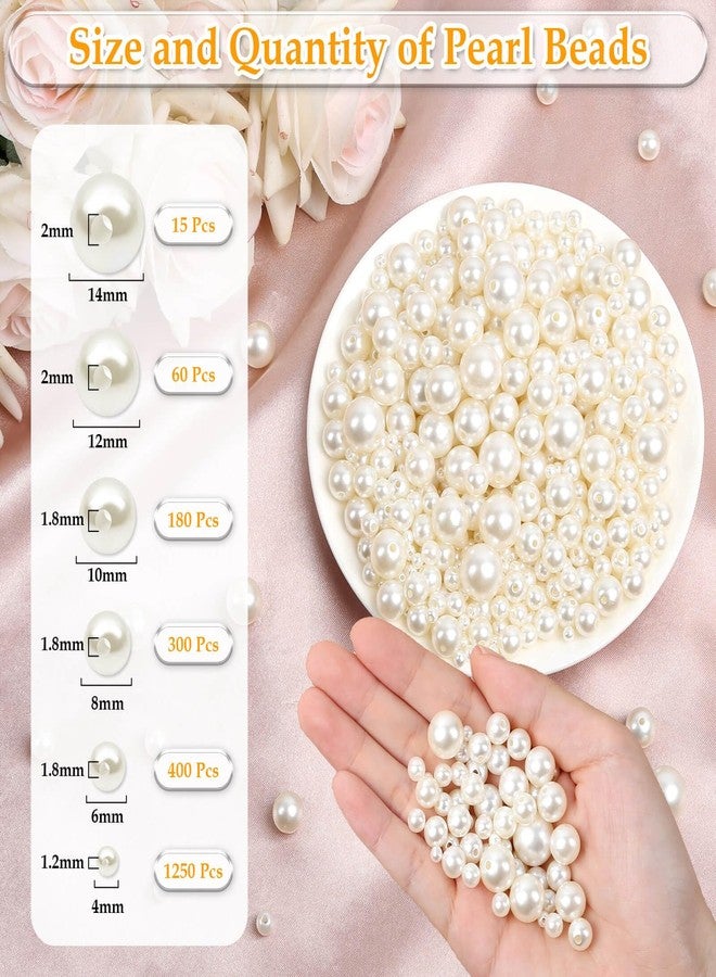 انزيوس مجموعة أنيزوس من 2205 قطعة من اللؤلؤ للأعمال اليدوية، خرز لؤلؤ صناعي بأحجام متنوعة، خرز لؤلؤ للخياطة، خرز لؤلؤ سائب بكميات كبيرة مع ثقوب لصنع المجوهرات، الأساور، القلائد، الشعر، الزينة، وملء المزهريات - Image 3