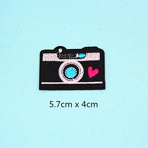 Segolike 10 Pieces DIY Embroidered Sew Iron on Patches Gesture Star Camera Strawberry Applique Decorations - Image 3