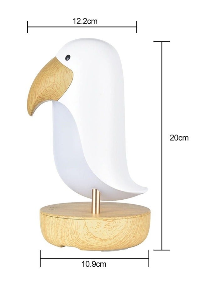 زولبسيو مصباح طاولة على شكل طائر كرتوني قابل لإعادة الشحن عبر USB لغرفة النوم بجانب السرير ديكور ضوء الليل هدية لغرفة المعيشة وغرفة النوم والمكتب - Image 2