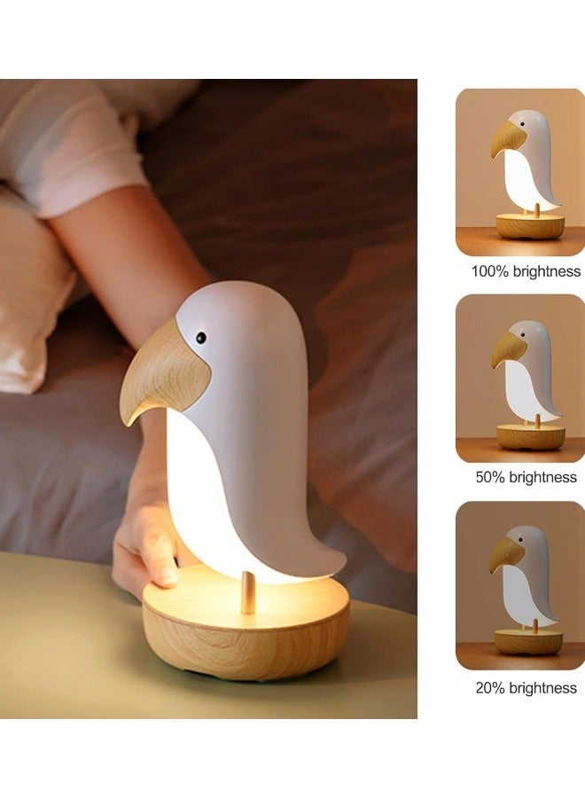 زولبسيو مصباح طاولة على شكل طائر كرتوني قابل لإعادة الشحن عبر USB لغرفة النوم بجانب السرير ديكور ضوء الليل هدية لغرفة المعيشة وغرفة النوم والمكتب - Image 5