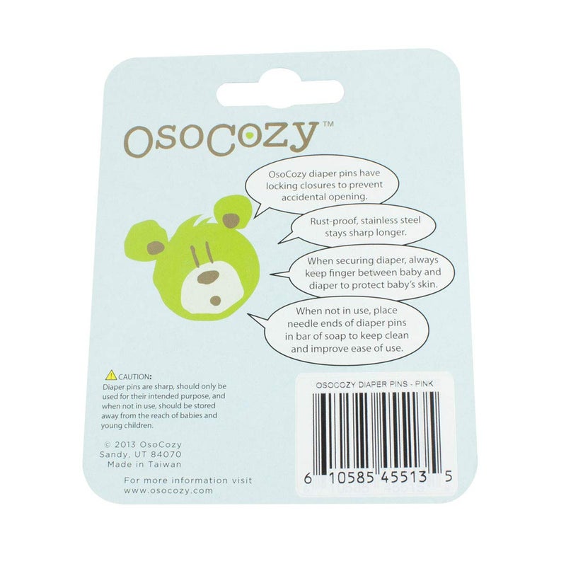 OsoCozy Diaper Pins - {Pink} - Sturdy, Stainless Steel Diaper Pins with Safe Locking Closures - Use for Special Events, Crafts or Colorful Laundry Pins , 8 Count (Pack of 1) - Image 2