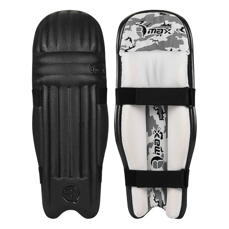 RMAX Black Cricket Batting Legguard Pad Full Size - Image 1