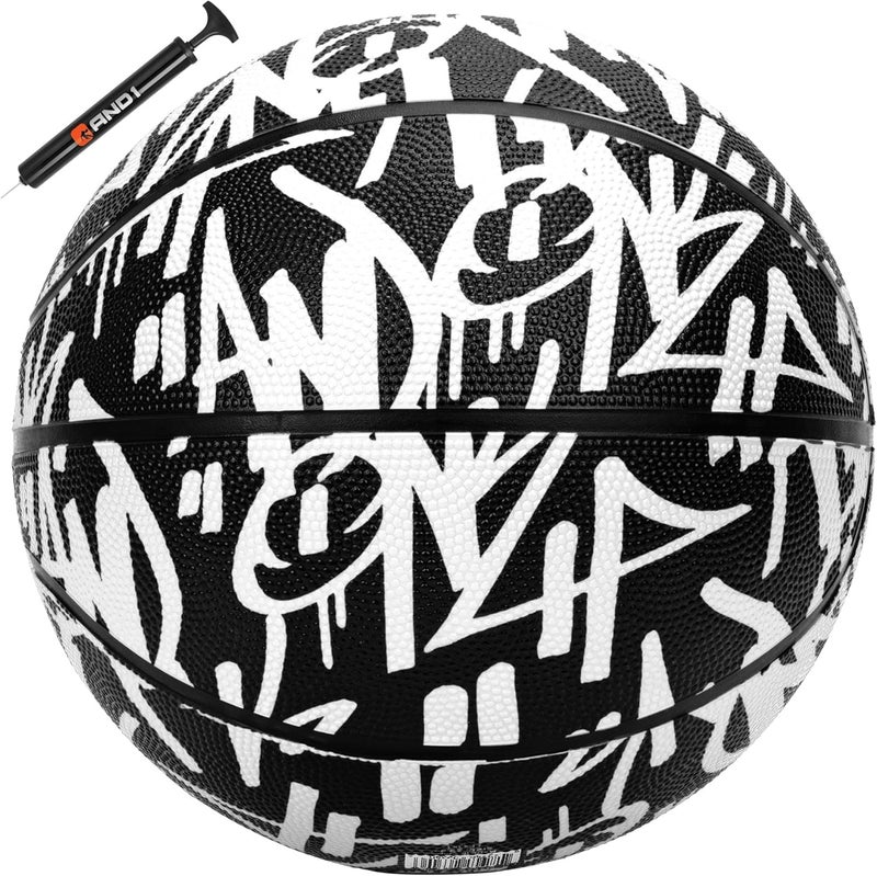 AND1 Fantom Graffiti Basketball Official Regulation Size 7 295 inches Deep Channel Construction Streetball Made for Indoor Outdoor Basketball Games - Image 2