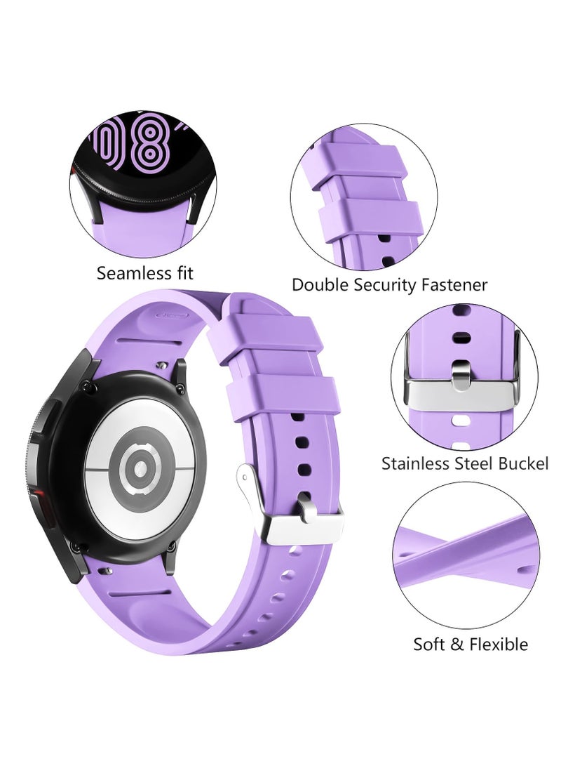 سوار متوافق مع ساعة سامسونج جالكسي 7 5 4 6 مقاس 44 مم 40 مم/ساعة 5 برو مقاس 45 مم/ساعة جالكسي 4 كلاسيك مقاس 46 مم 42 مم، سوار رياضي سريع الفك مقاس 20 مم للنساء والرجال - Image 3