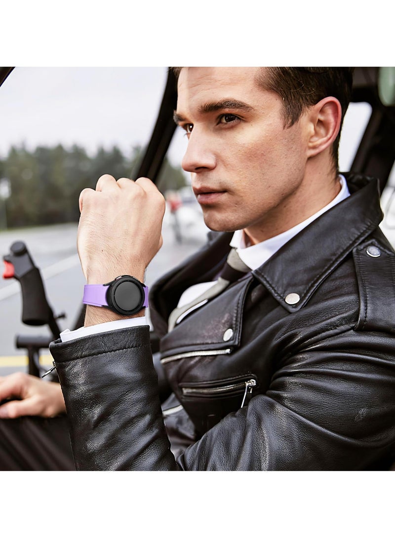 سوار متوافق مع ساعة سامسونج جالكسي 7 5 4 6 مقاس 44 مم 40 مم/ساعة 5 برو مقاس 45 مم/ساعة جالكسي 4 كلاسيك مقاس 46 مم 42 مم، سوار رياضي سريع الفك مقاس 20 مم للنساء والرجال - Image 5