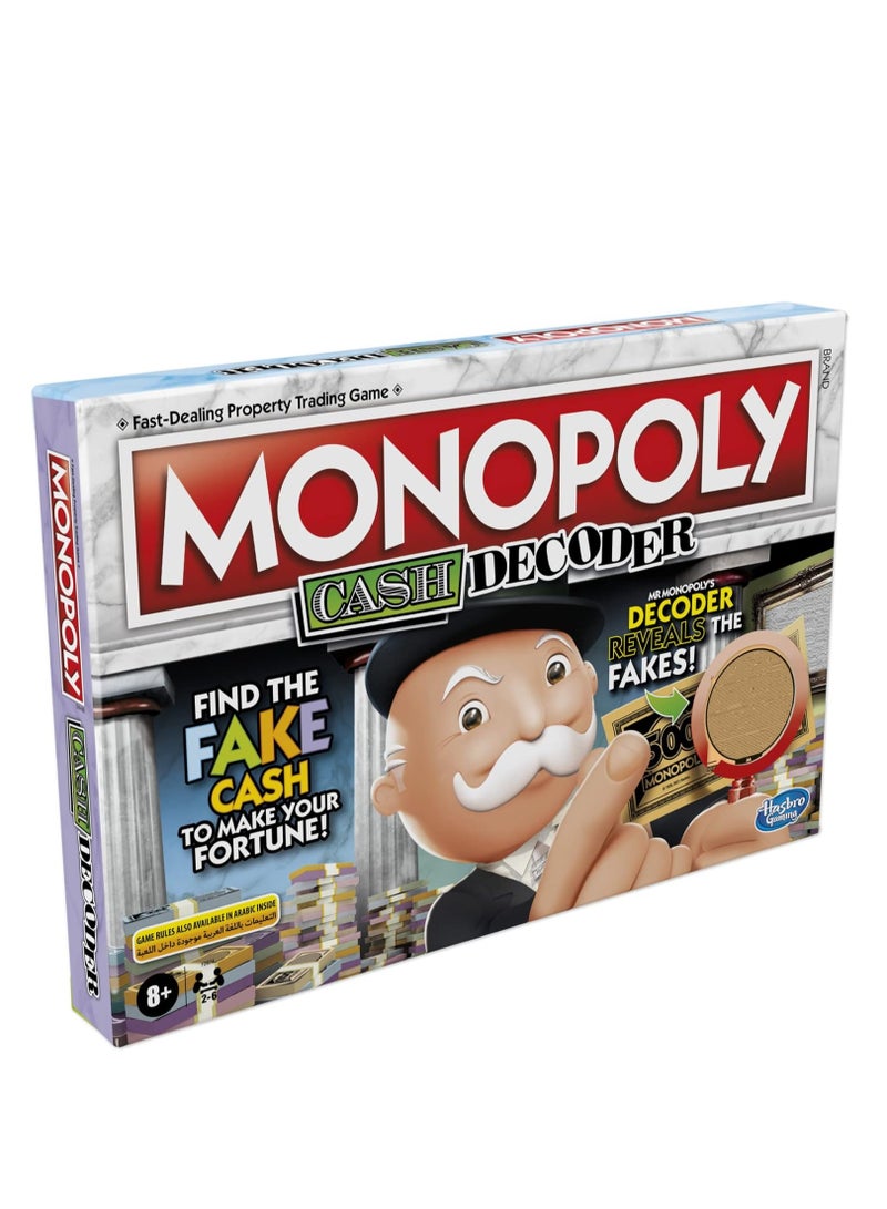 Monopoly Crooked Cash Board Game - Family Fun for Kids Ages 8+ with Mr. Monopoly's Decoder Included - Image 1