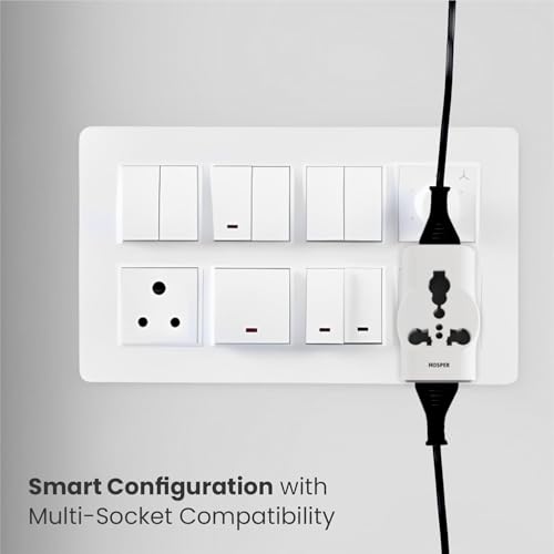 Hosper 6A to 16A Converter Plug | Truly Universal Multi Plug Power Adapter | 3 Pin Adapter Socket for Heavy Duty Appliances | Universal Socket Converter – White - Image 3