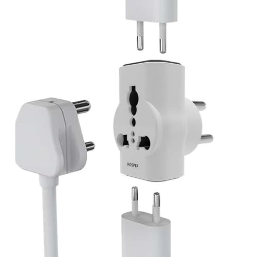 Hosper 6A to 16A Converter Plug | Truly Universal Multi Plug Power Adapter | 3 Pin Adapter Socket for Heavy Duty Appliances | Universal Socket Converter – White - Image 1