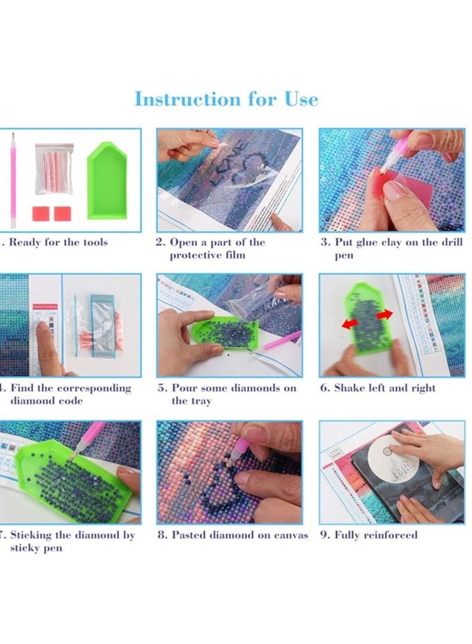 5D diamond painting set, round diamond art set for adults, DIY full diamond painting, suitable for home decoration, gifts - Image 3