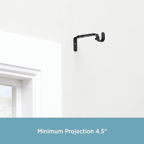 Kenney Adjustable Curtain Rod Brackets, Black (2-Pack) - Image 4