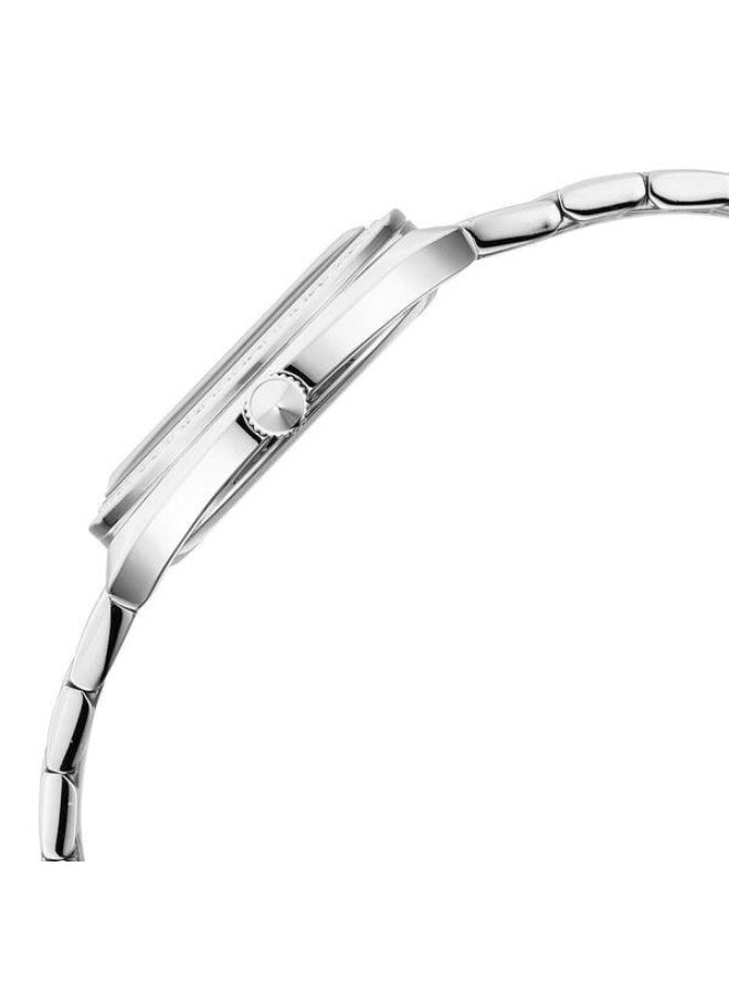 TITAN Glamour Quartz Analog Blue Dial Silver Stainless Steel Strap Watch for Women - 95317SM01 - Image 4