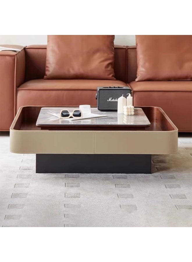 بيتونيا طاولة قهوة ستايلش - بني وبيج وابيض - Image 3