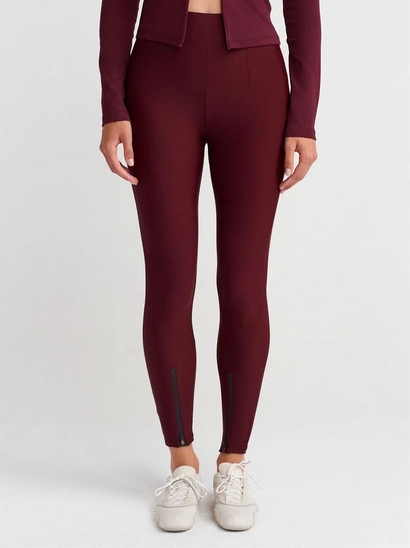 DILVIN High-Waist Skinny Leggings With Zip Detail - Image 4