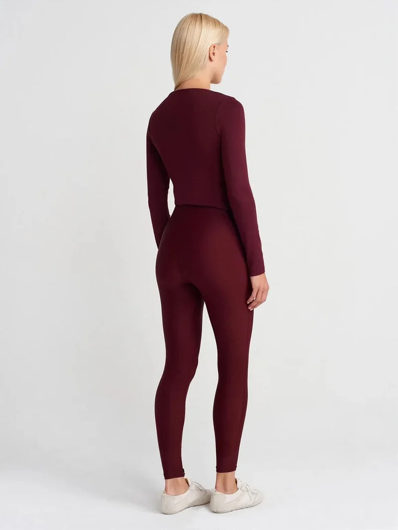 ديلفين Dilvin High-Waist Skinny Leggings With Zip Detail