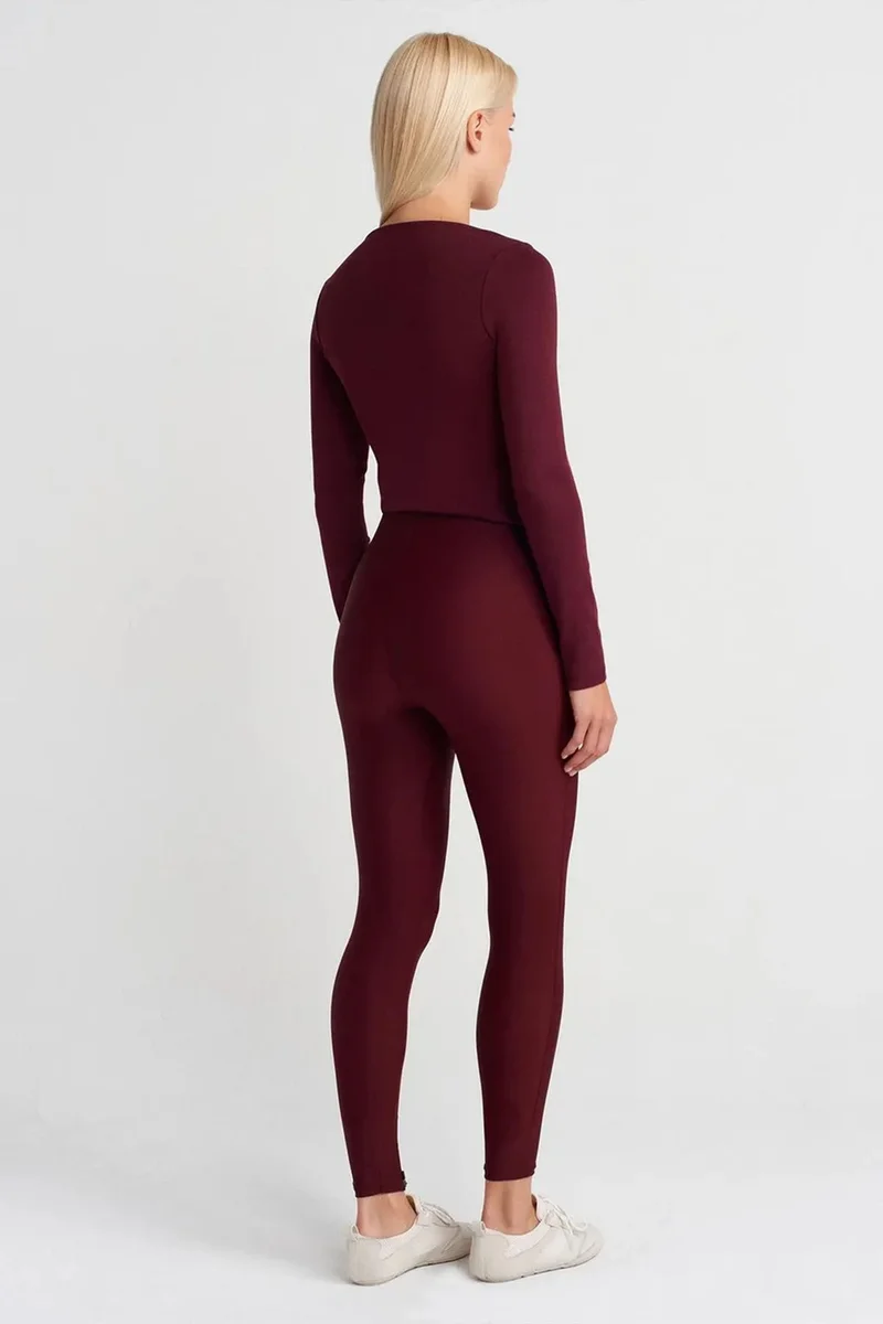Dilvin DILVIN High-Waist Skinny Leggings With Zip Detail