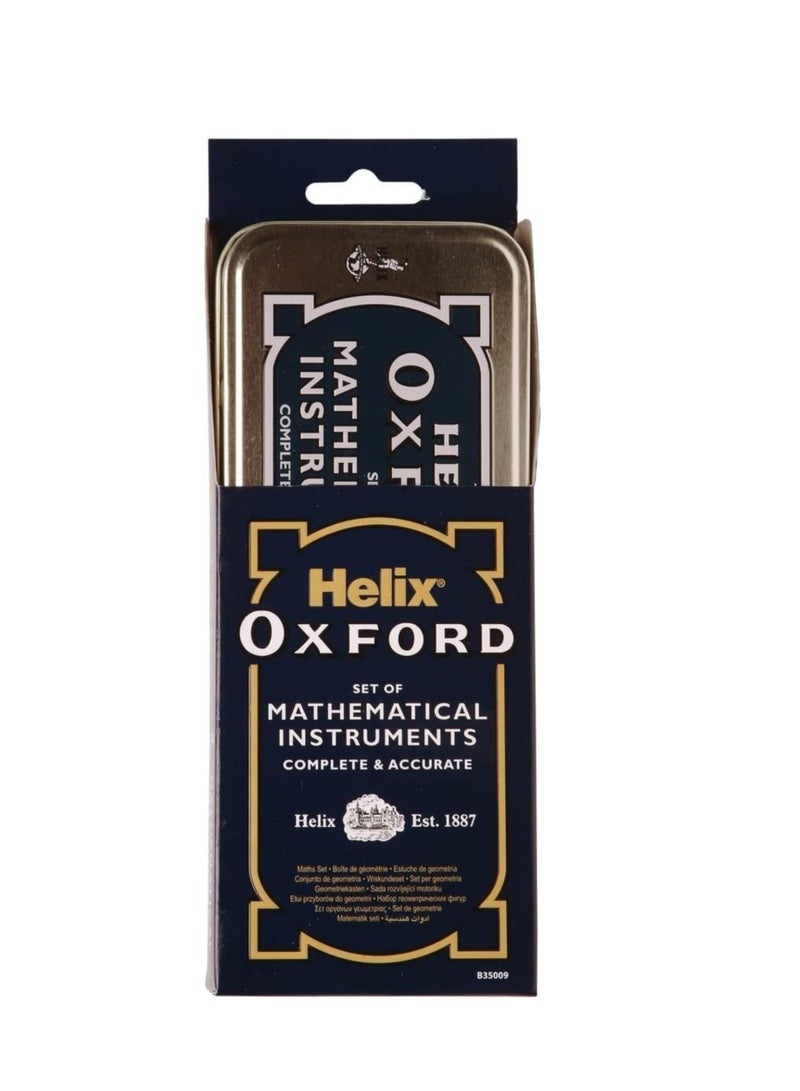 Oxford 9-Piece Oxford Mathematical Instrument Set Silver/Blue - Image 1