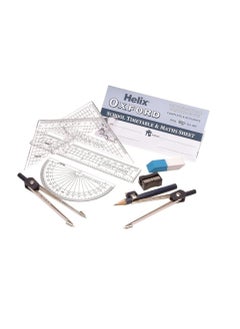 Oxford 9-Piece Oxford Mathematical Instrument Set Silver/Blue  - Image 3