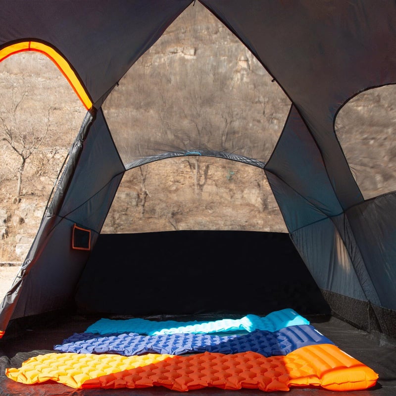 EchoSmile 10/12 Person Camping Tent â€“ Waterproof Windproof Tent with Rainfly Easy Set up, Black & Orange - Image 5