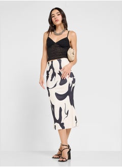 Ginger Monochrome Plisse Midi Skirt  - Image 2