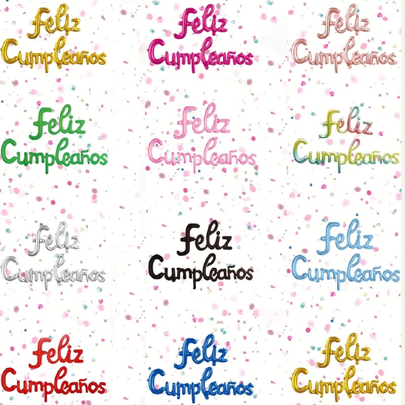 ورود ذهبية ثلاث قطع من بالونات فويل بعبارة "فيليز كومبليانيوس" ذاتية الإغلاق لتزيين عيد الميلاد - Image 1