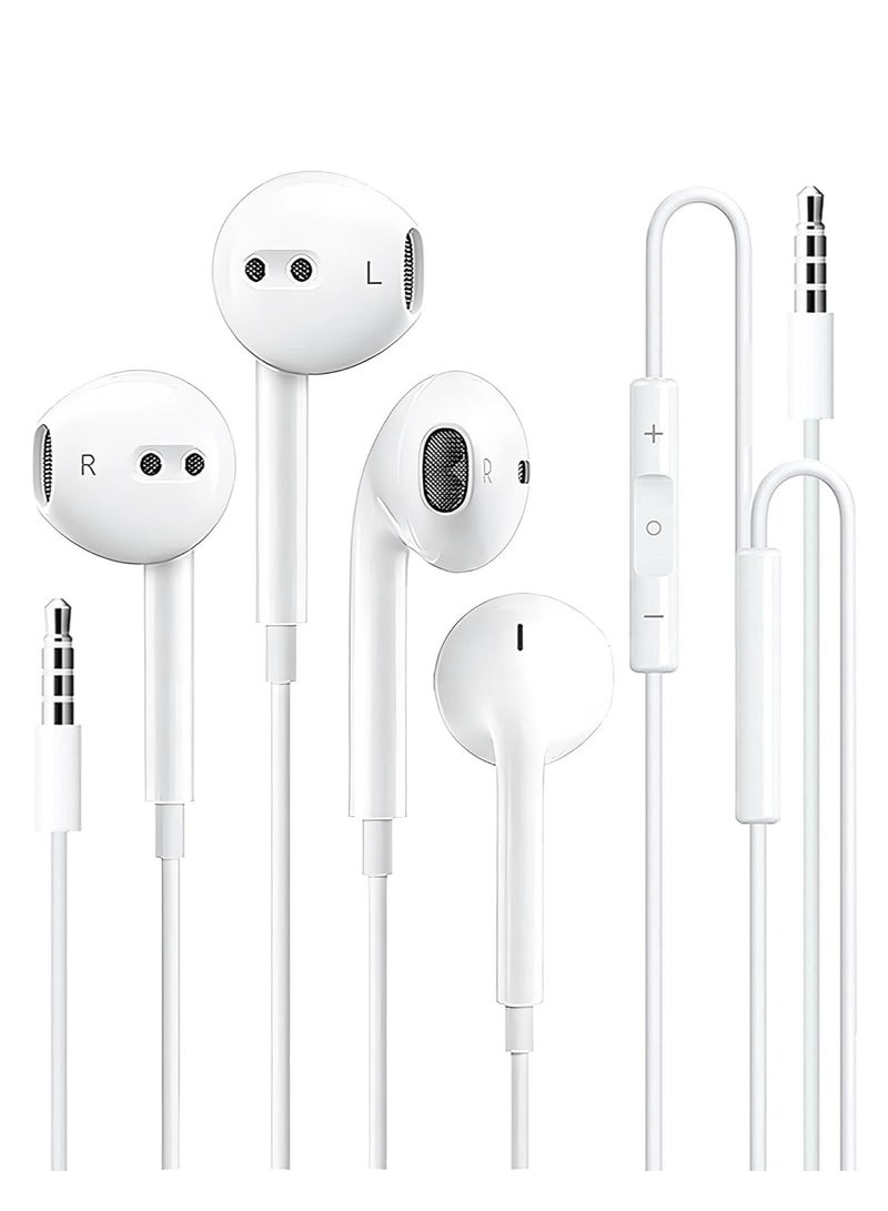 general 2 Packs Wired Earbuds Headphones for iPhone 3.5mm Earphones with Microphone & Built-in Remote Ultra Clear Calls & no Noise Support for iPhone,iPad,iPod,Laptop,PC,Android Most 3.5mm Audio Devices - Image 1