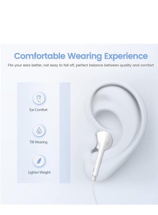 2 Packs Wired Earbuds Headphones for iPhone 3.5mm Earphones with Microphone & Built-in Remote Ultra Clear Calls & no Noise Support for iPhone,iPad,iPod,Laptop,PC,Android Most 3.5mm Audio Devices - view 5