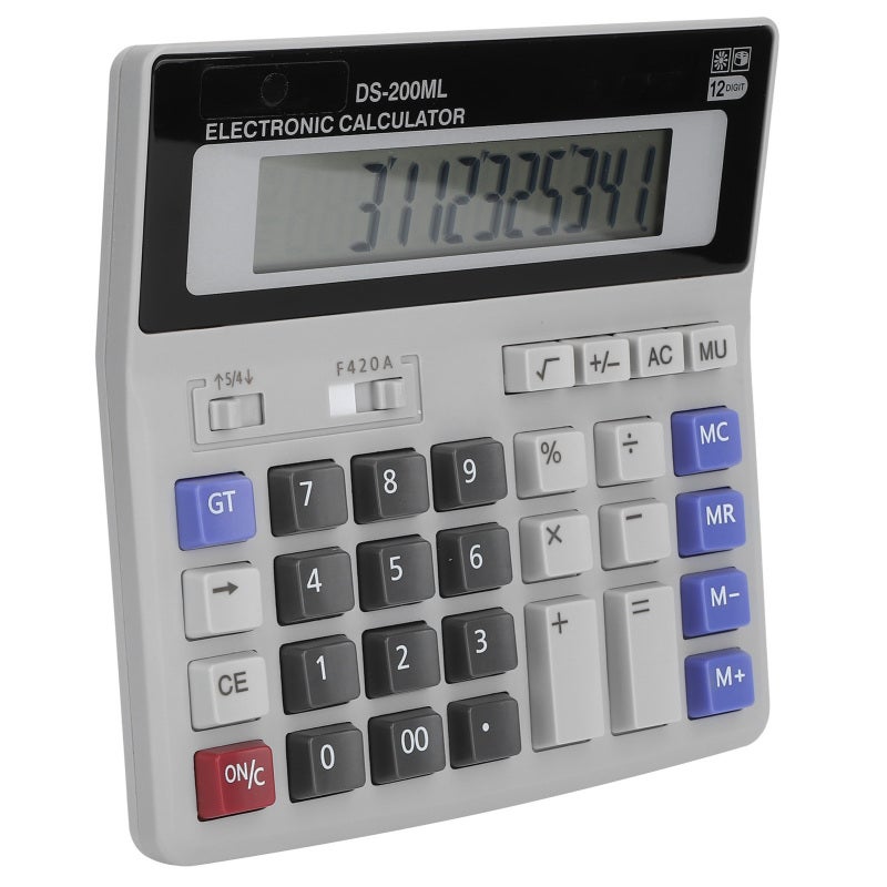Solar Powered Calculator 12 Digit Large LCD Screen Ergonomic Keyboard - Fast Accurate Tax Calculation Solar Battery Powered for Office School Home Office - Image 4