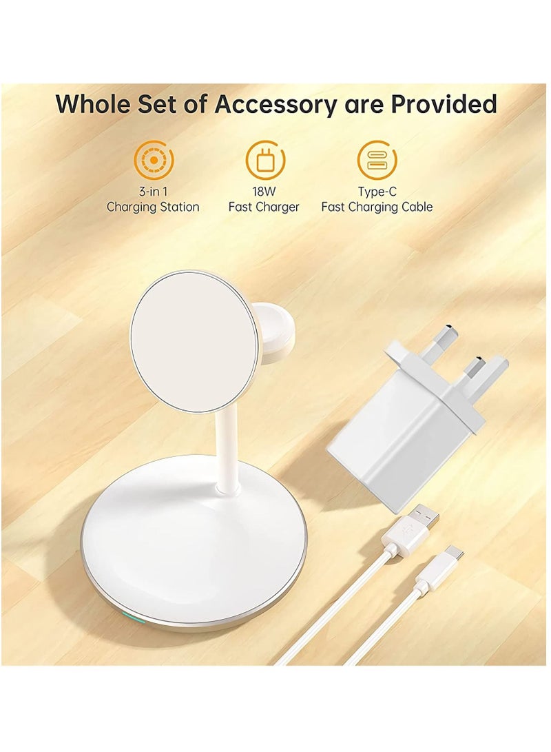 SYOSI Wireless Charging Station for Multiple Devices, 15W Fast Wireless Mag Charger Stand - Image 3