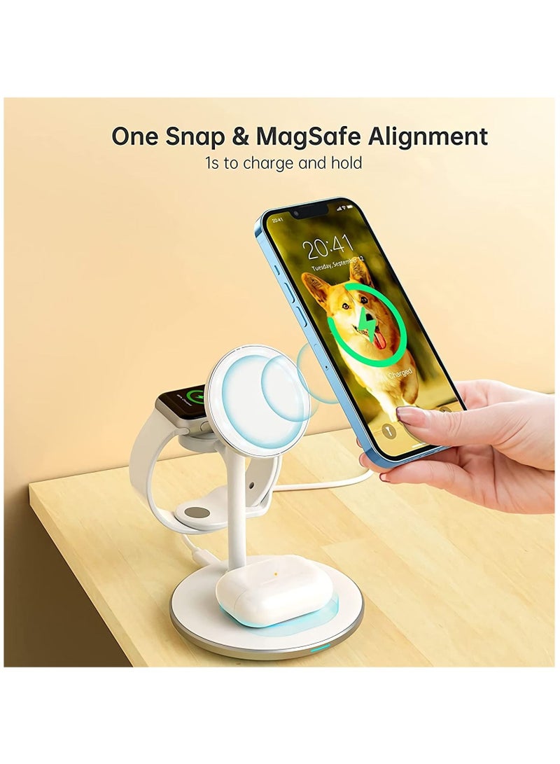 SYOSI Wireless Charging Station for Multiple Devices, 15W Fast Wireless Mag Charger Stand - Image 4