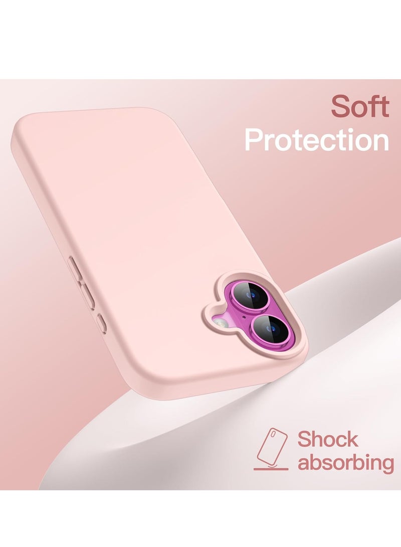 ELTRAZONE Liquid Silicone Case for iPhone 16 (6.1-Inch) – Silky Soft Touch Full-Body Protective Anti-Scratch Shockproof Cover with Microfiber Lining (Light Pink) - Image 4