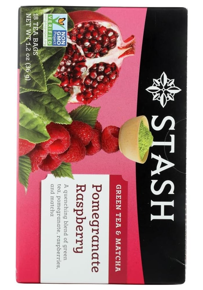 Stash Tea Stash Green Tea with Matcha Pomegranate Raspberry - Image 3