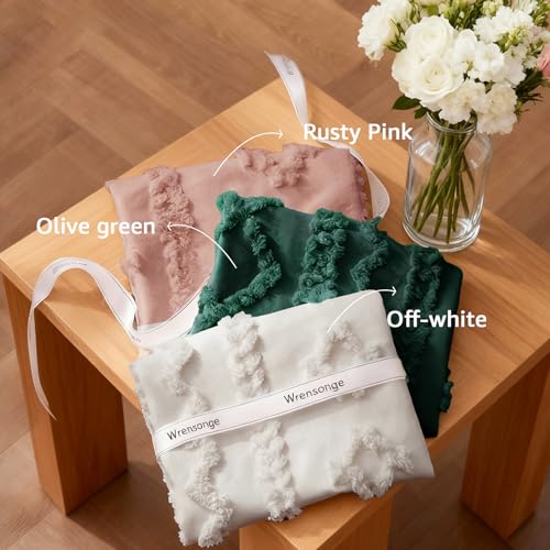 WRENSONGE Full Size Comforter Set with Sheets - 7 Pieces Rusty Pink Tufted Bed in a Bag Full Shabby Chic Bedding Sets with 1 Comforter, 2 Sheets, 2 Pillowcases & 2 Shams - Image 5