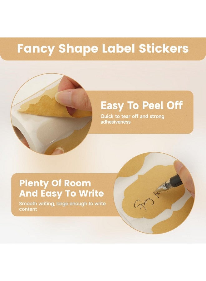 KINGLAKE Kraft Label Stickers Fancy Shape Blank Label Stickers 2X3 Inch Self-Adhesive Bottle Labels 300Pcs Brown Canning Labels For Essential Oil,Jars,Crafts,Gift Tags,Homemade Items,Storage Box - Image 3
