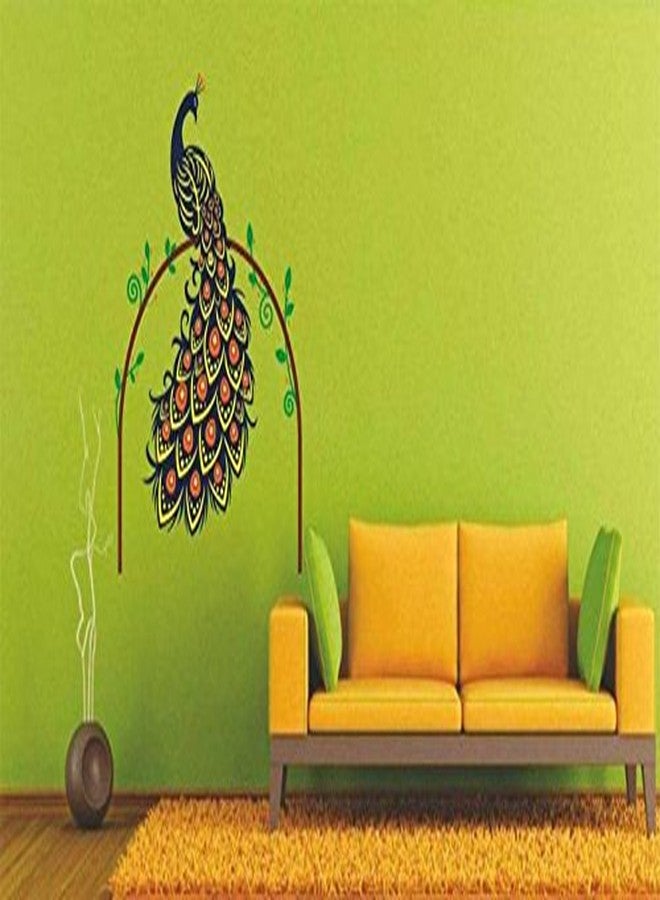 Decals Design 'Peacock Bird on Branch' Wall Sticker (PVC Vinyl, 60 cm x 90 cm, Multicolour) - Image 2