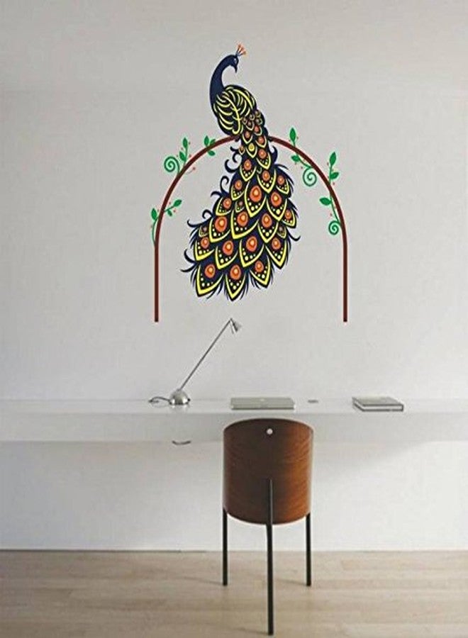 Decals Design 'Peacock Bird on Branch' Wall Sticker (PVC Vinyl, 60 cm x 90 cm, Multicolour) - Image 3
