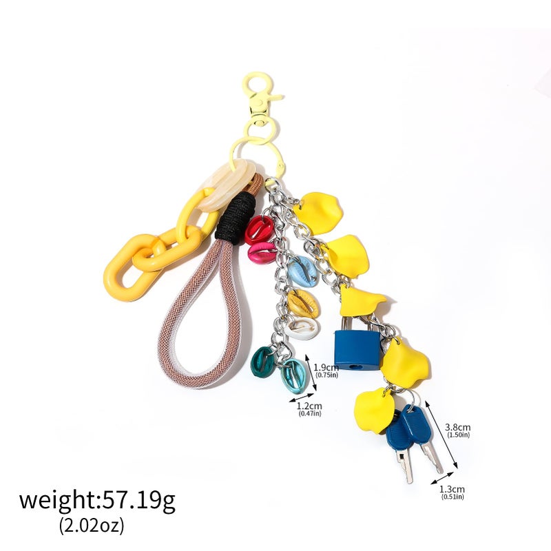SORGERLY Rope Lock Charm Keychain - Y2K Key Chain, Cute Bag Purse Charms for Handbags Accessories - Jewelry Gift for Women (Pink Lock and Rope) - Image 2
