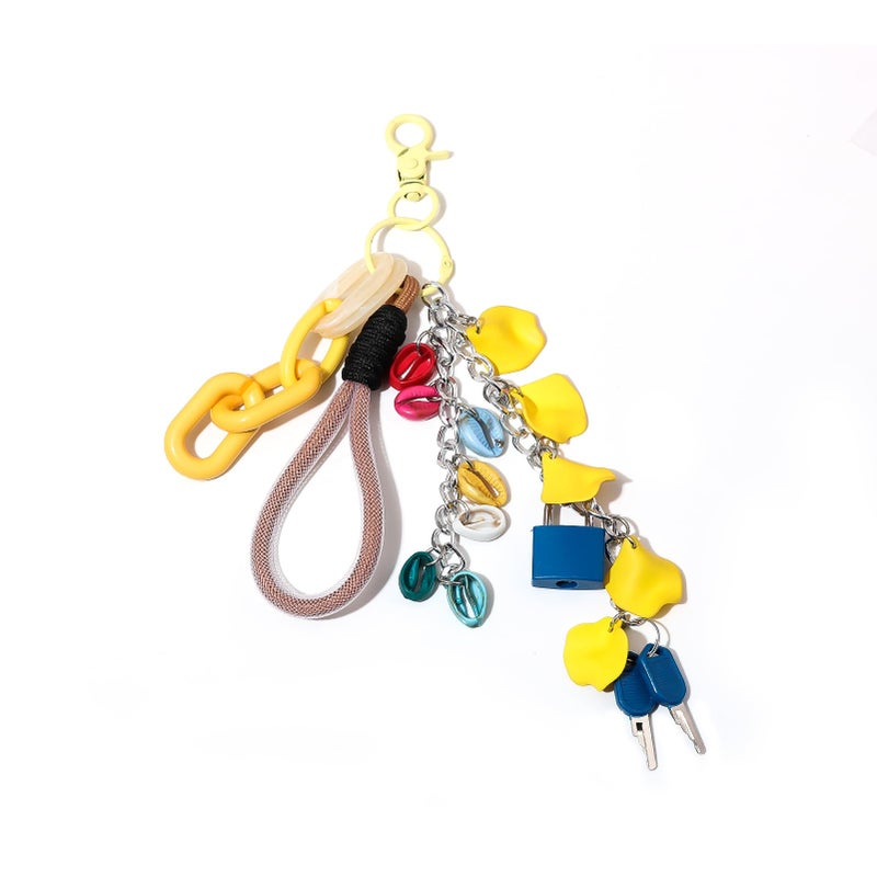 SORGERLY Rope Lock Charm Keychain - Y2K Key Chain, Cute Bag Purse Charms for Handbags Accessories - Jewelry Gift for Women (Pink Lock and Rope) - Image 1