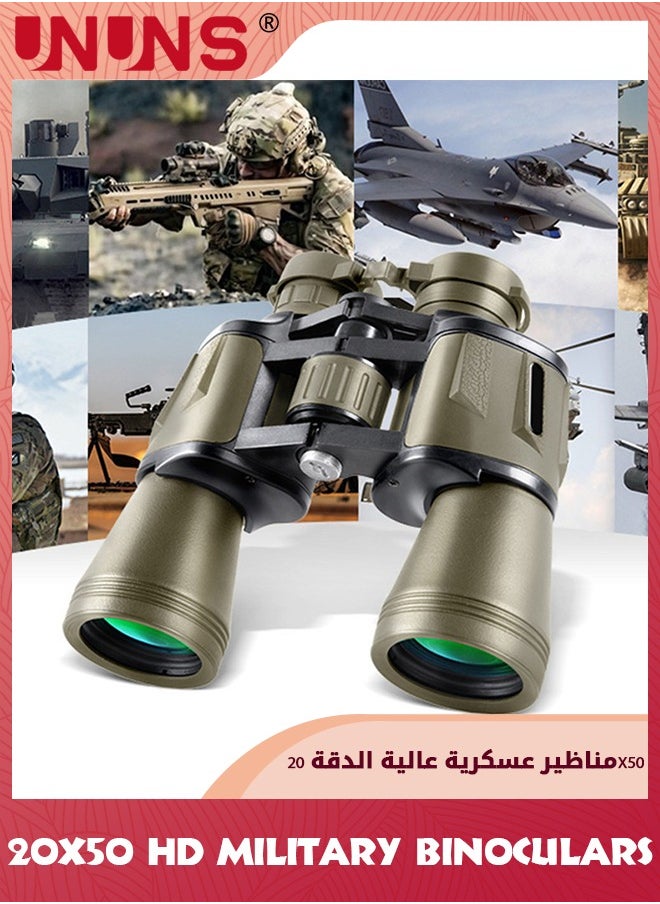 UNUNS - منظار عسكري 20x50 للبالغين والمراهقين، مناظير تكتيكية عالية القوة، مناظير احترافية عالية الدقة مقاومة للماء، مناظير تلسكوبية لمشاهدة الطيور والصيد ومراقبة النجوم وعلم الفلك والحفلات الرياضية - Image 1