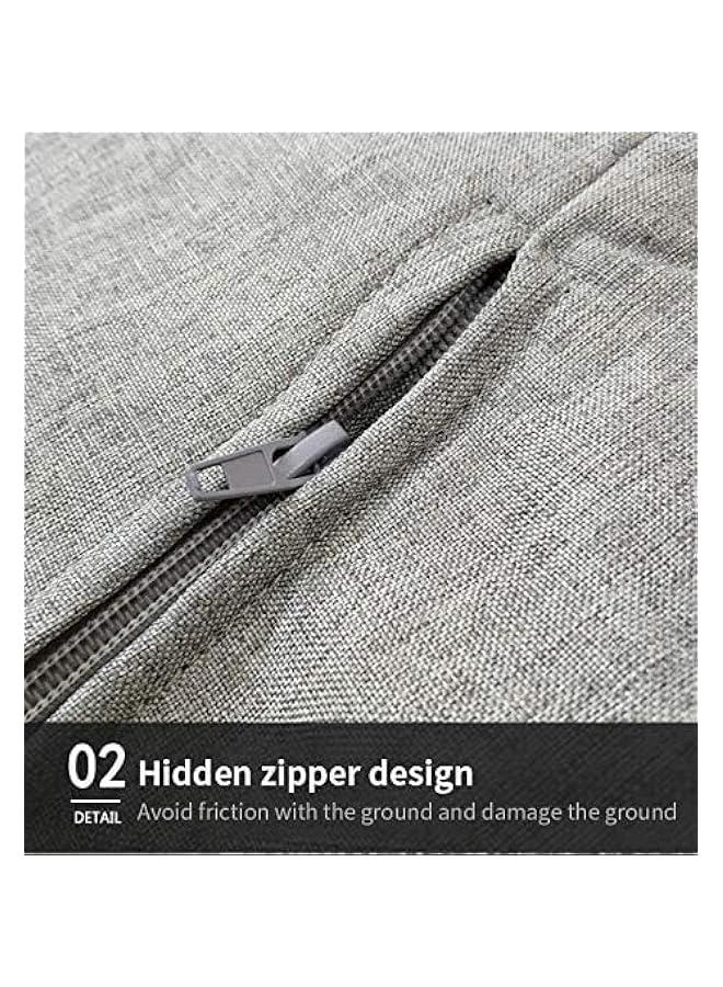 HOOKOR Classic Bean Bag Chair Sofa Cover, Highback Beanbag Chair,Lazy Lounger Bean Bag Storage Chair Cover for Adults and Kids without Filling Lazy sofa cover (Black, Medium)  - Image 4